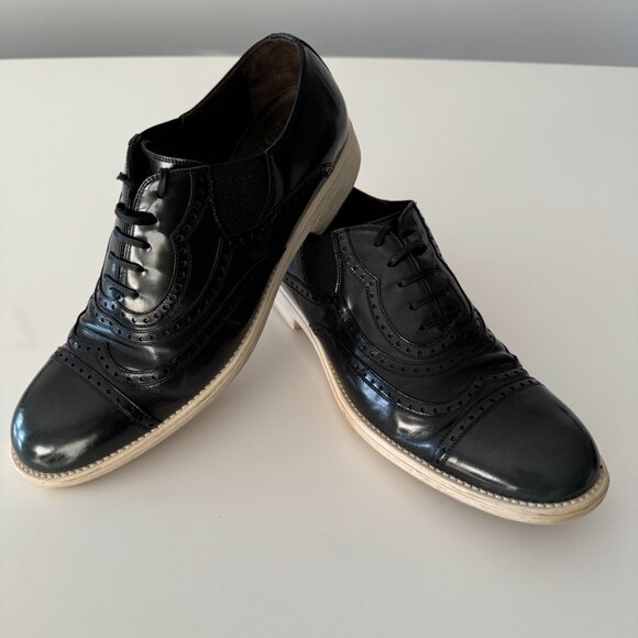 Dolce and Gabbana Black Brogue Leather Milano Oxfords, Size 10 main image 12